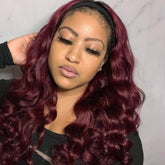 Affordable&Beginner Friendly Burgundy Body Wave Headband Wig